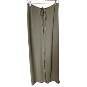 Also Known As Olive Green Maxi Skirt with Tie Waist Sz S